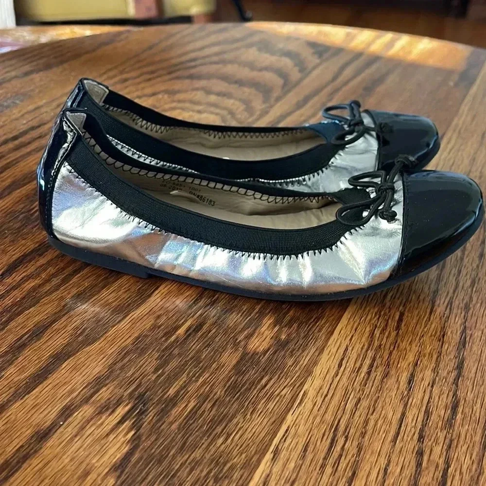 Capelli black and silver ballet flats girls 1